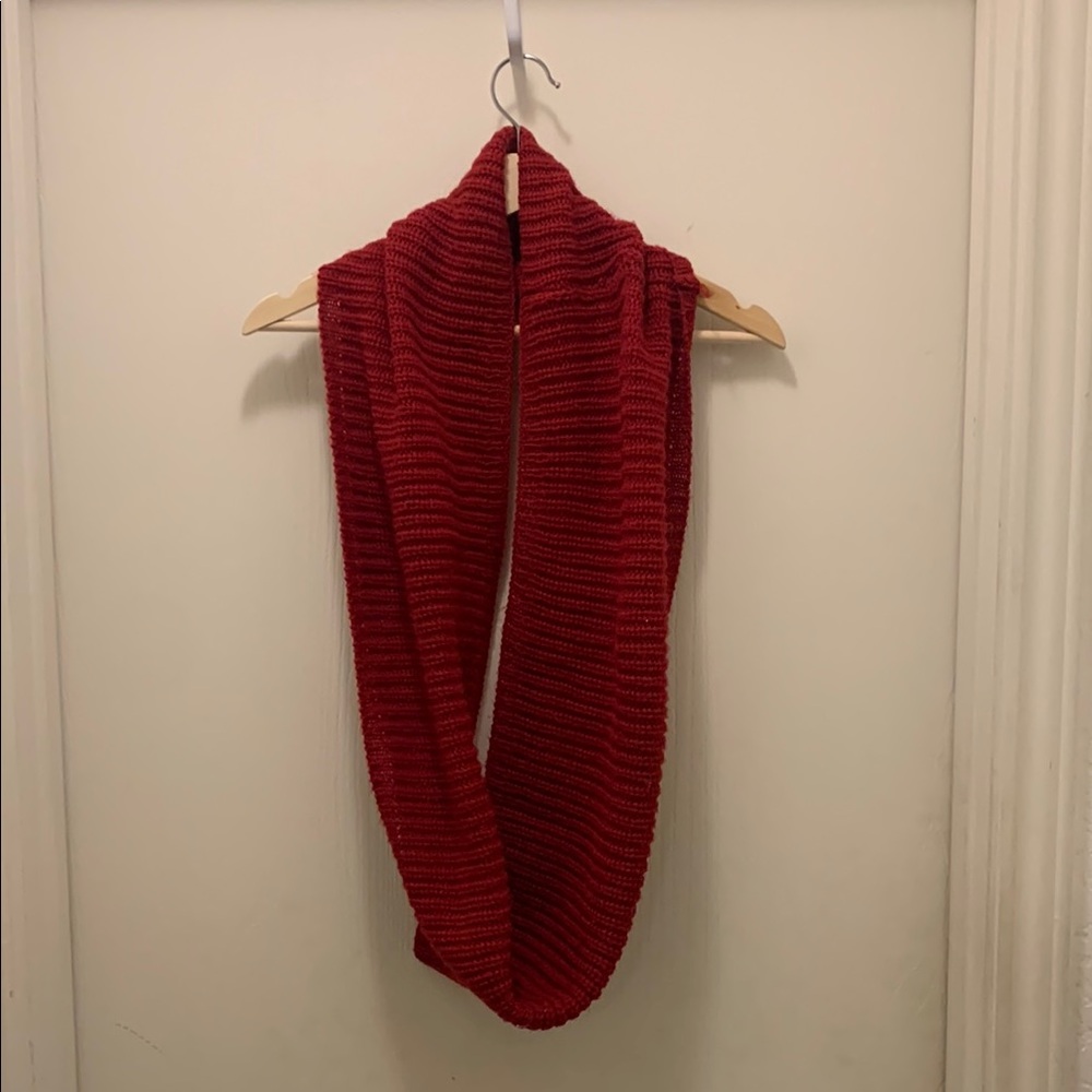 Cozy Red Knit Infinity Scarf